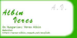 albin veres business card